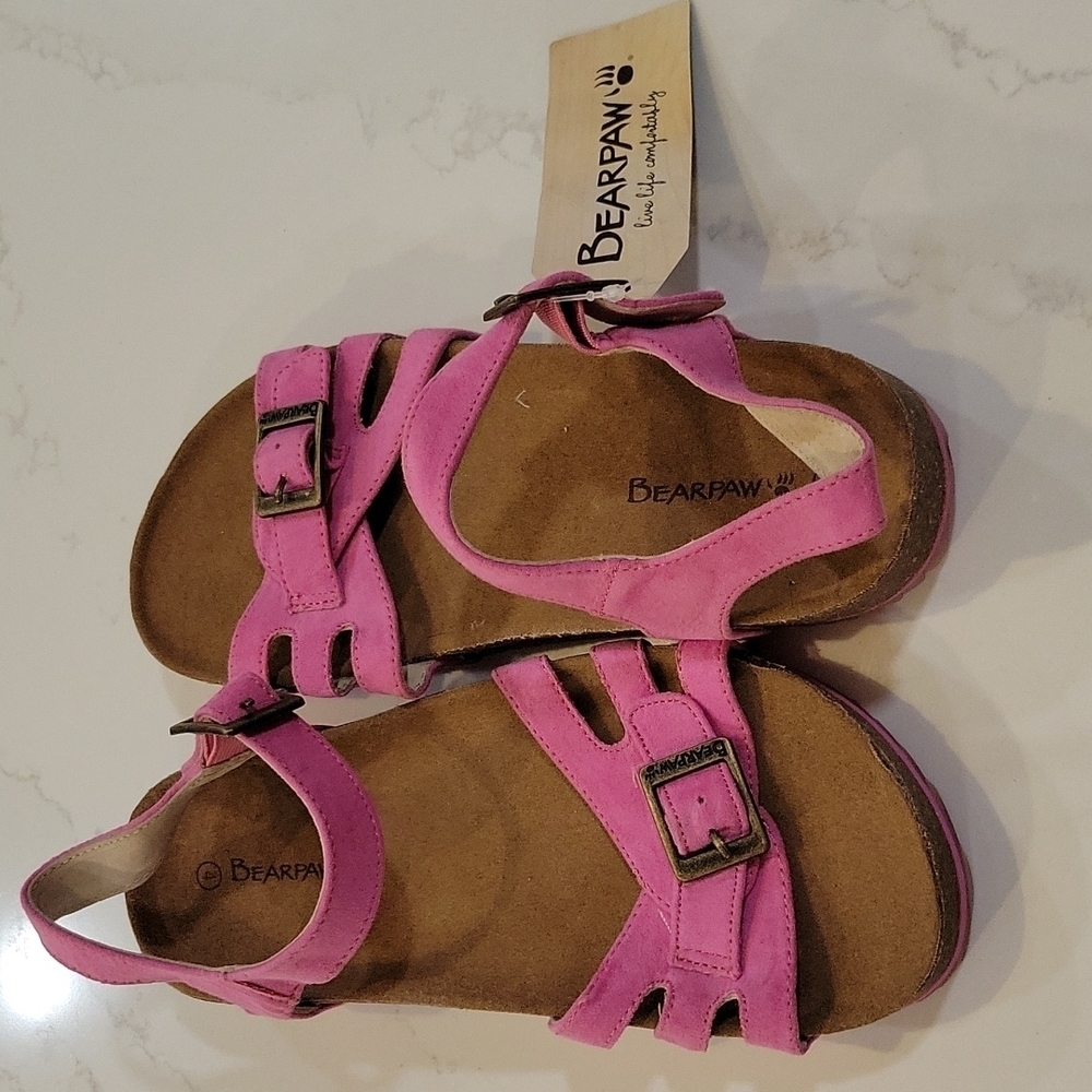 BEARPAW YOUTH 4 pink sandals